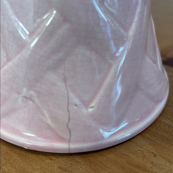 Vintage Pink USA Pottery Planter Vase – Crackle Glaze, Mid-Cent - Picture 4 of 10